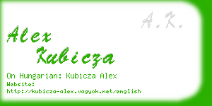 alex kubicza business card